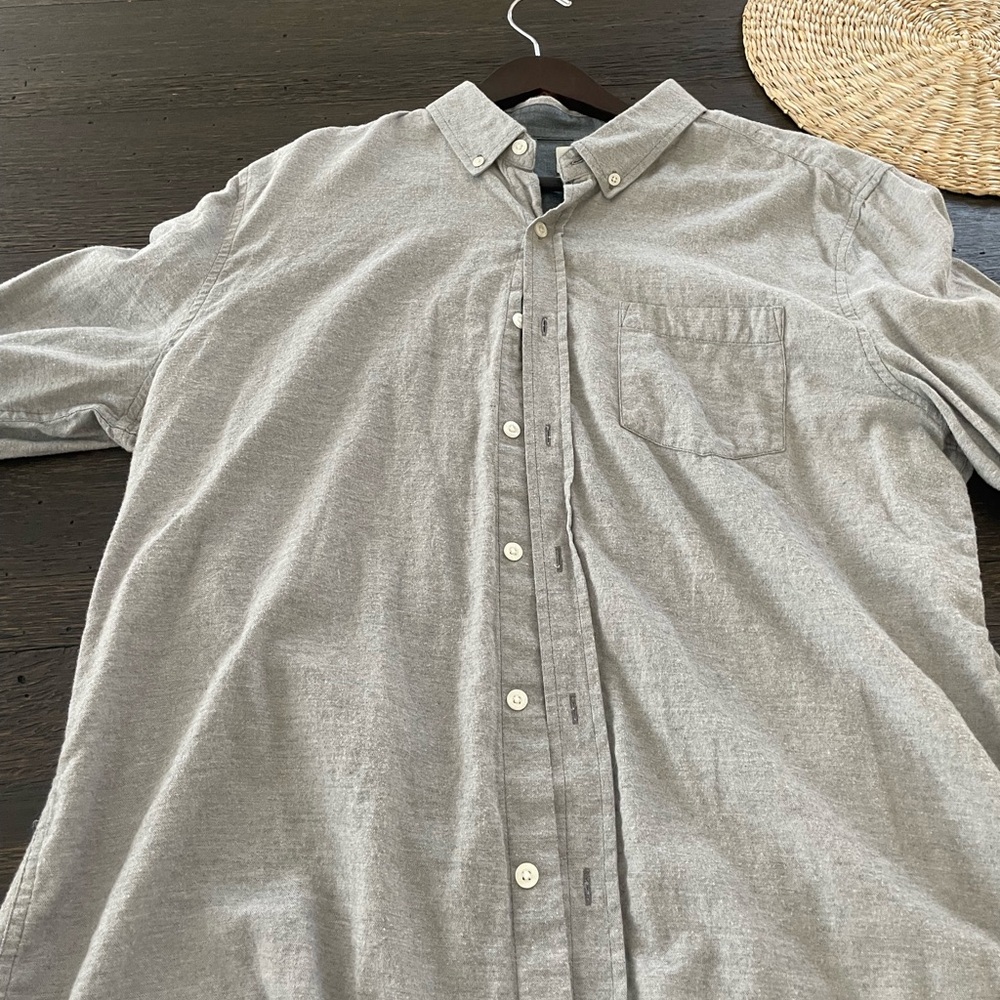 Ag Adriano Goldschmied Men's Light Gray Button-Down Shirt